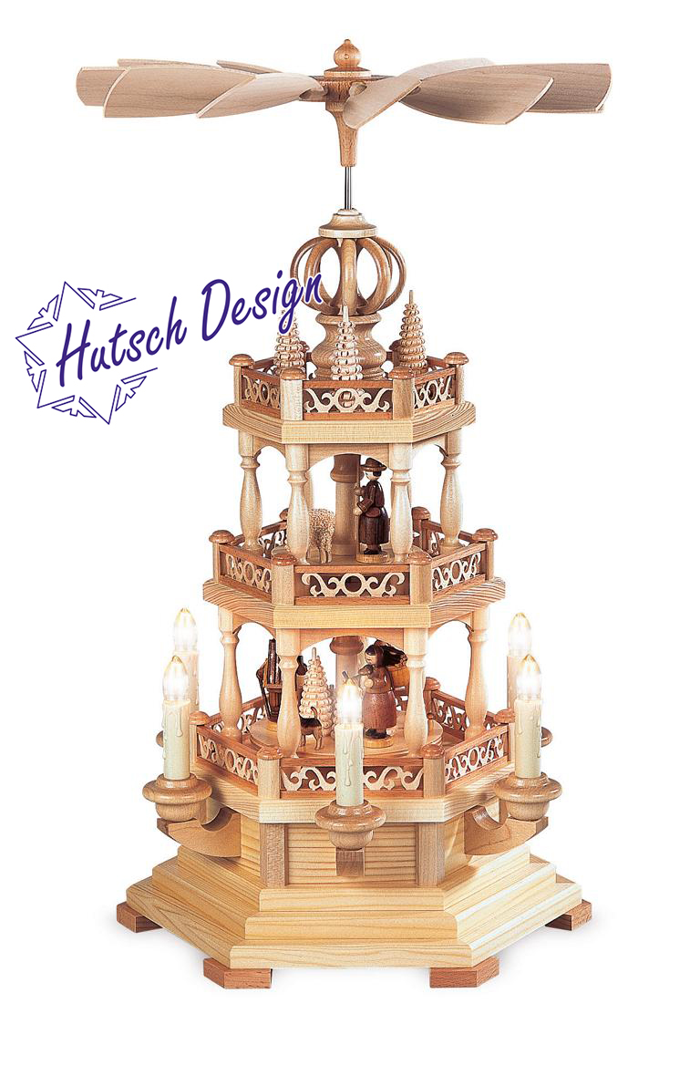 Pyramide Waldmotiv 2-stöckig, natur