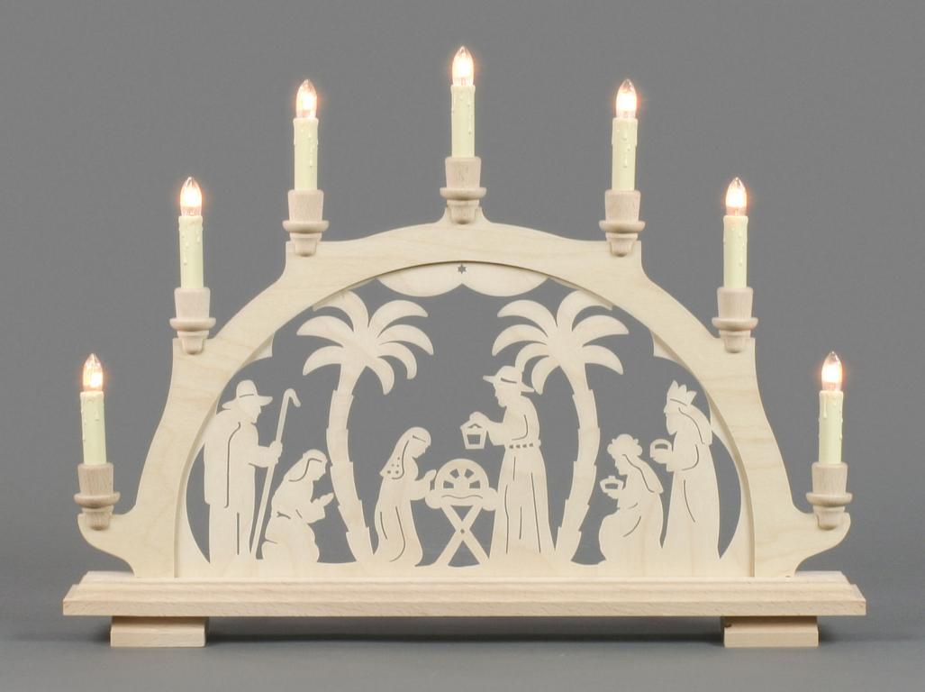 Schwibbogen mit Christi Geburt, elektrisch beleuchtet