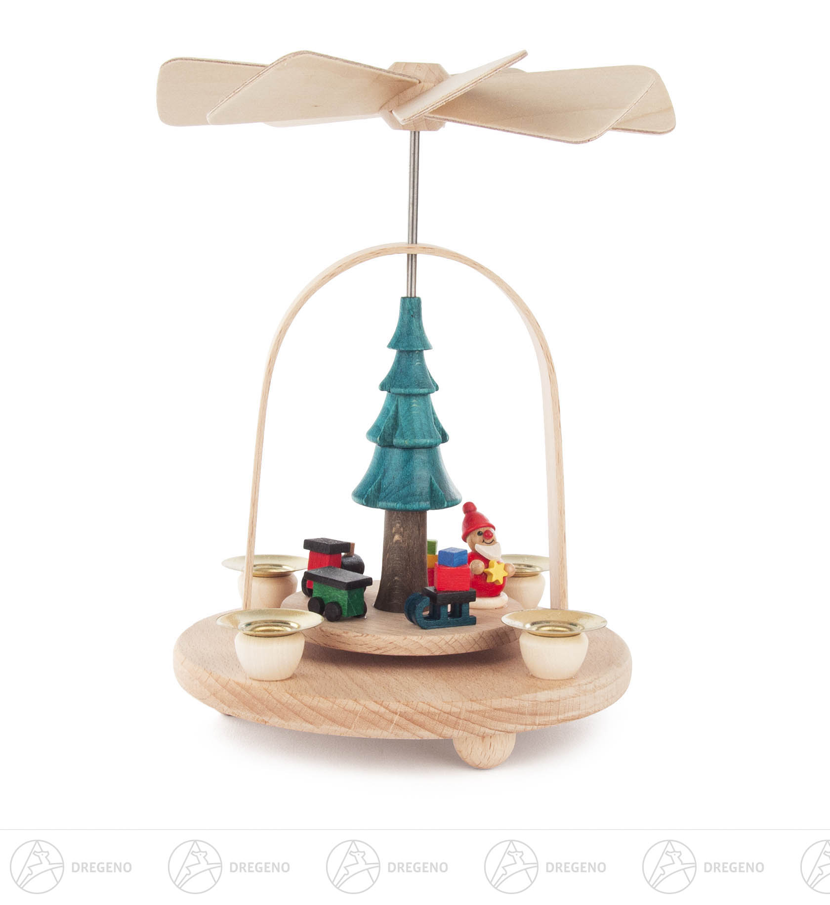 Pyramide mit Weihnachtsmann für Kerzen 10mm