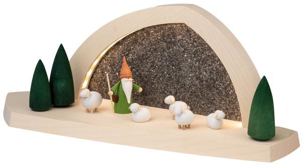 Gesteinsbogen 15x37x13cm natur LED beleuchtet Schäferwichtel