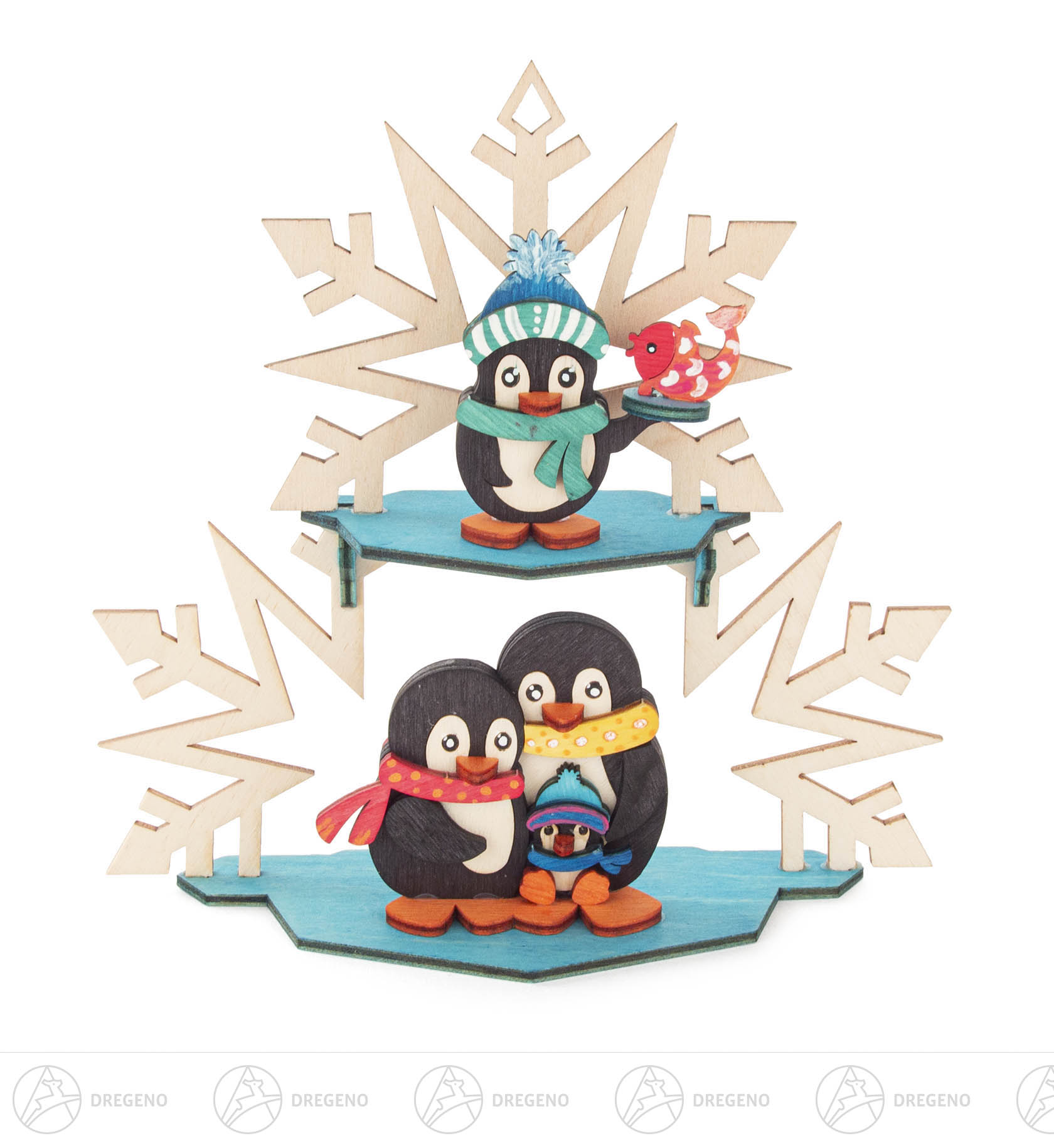 Bastelset Fensterbild Pinguinfamilie17x6cm Bastelset Fensterbild Pinguinfamilie17x6cm