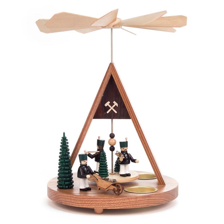 Pyramide mit Bergmännern und Bäumen, für Teelichte Pyramide mit Bergmännern und Bäumen, für Teelichte