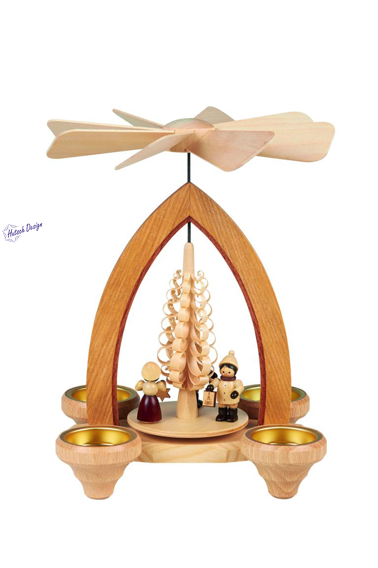 Teelichtpyramide mit Lampionkinder 26cm