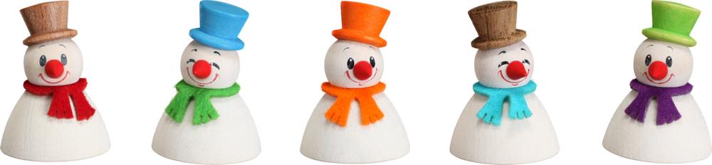 Wippel-Schneemann-Klassik, 5er Satz 4cm