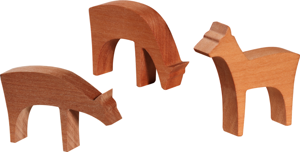 Rehe 3 teilig 4 x4 x1cm