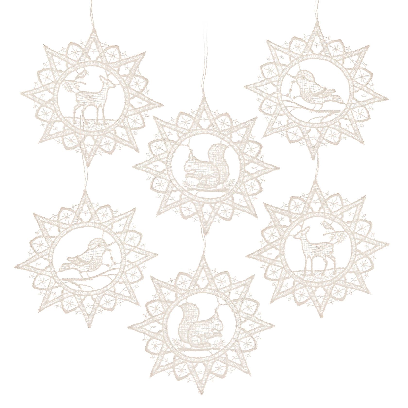 Behang Stern-Motive sortiert 6-teilig 2x 291871 2x291872 2x291873 9cm