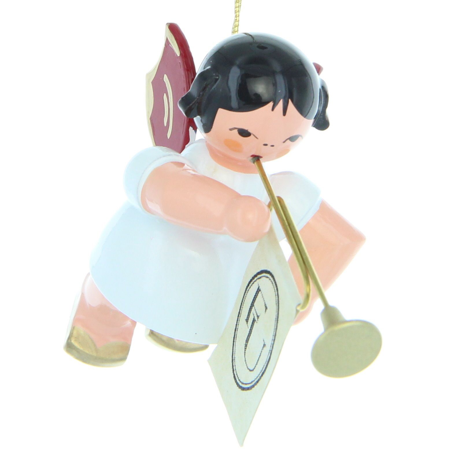 Schwebeengel mit Fanfare, rote Flügel