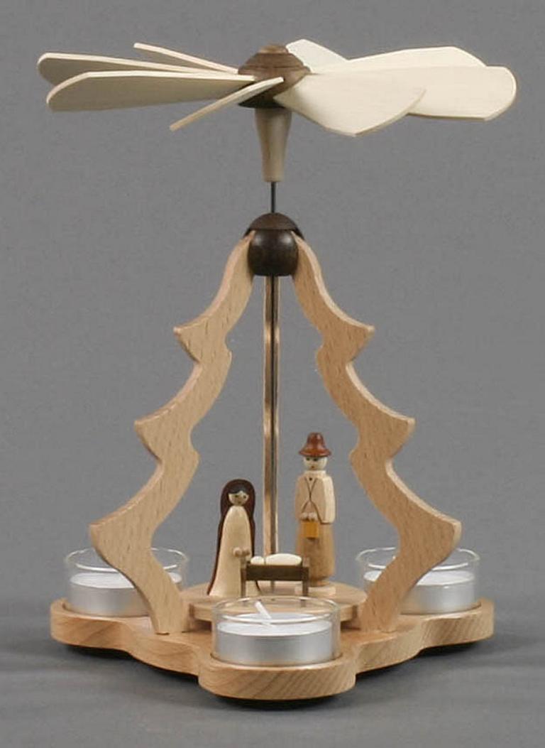 Pyramide mit Christi Geburt, für Teelichte