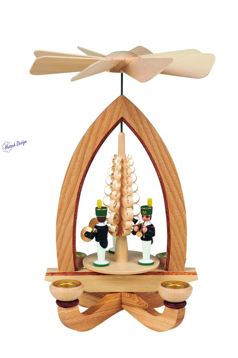 Pyramide mit Bergleute (farbig) 28cm