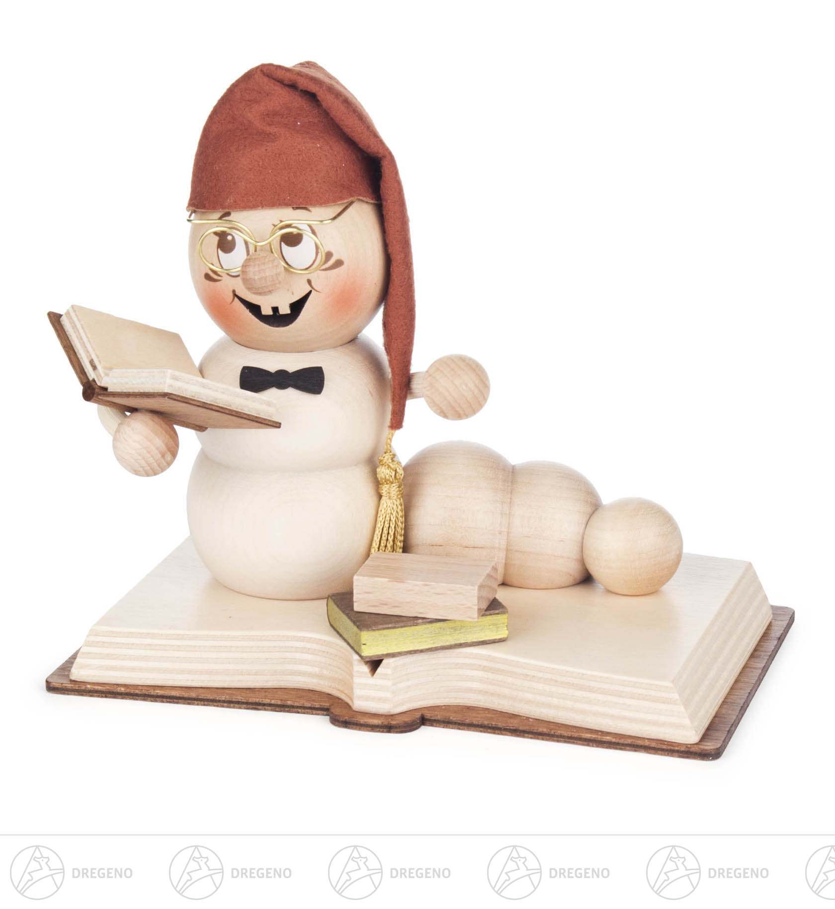 Räucherfigur Wurm Bücher-Rudi