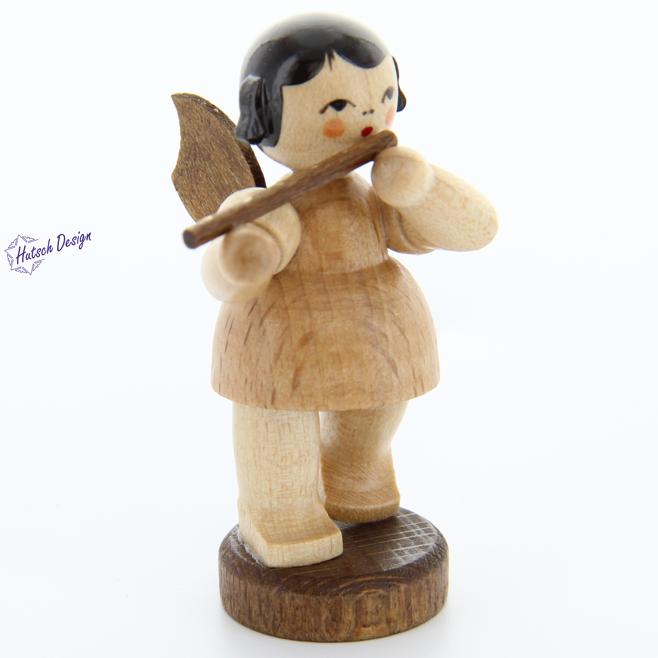 Engel stehend mit Querflöte, natur