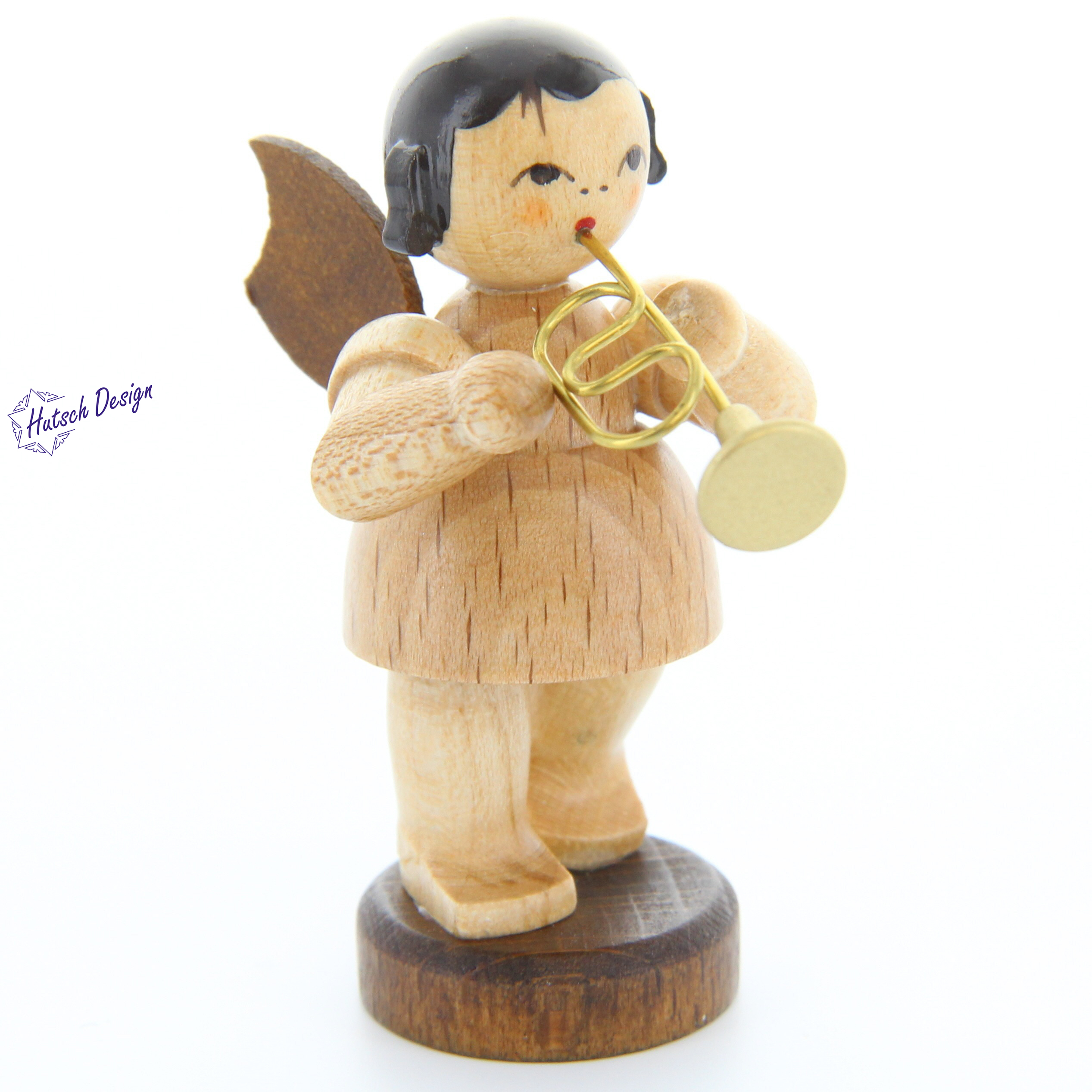 Engel stehend mit Flügelhorn, natur