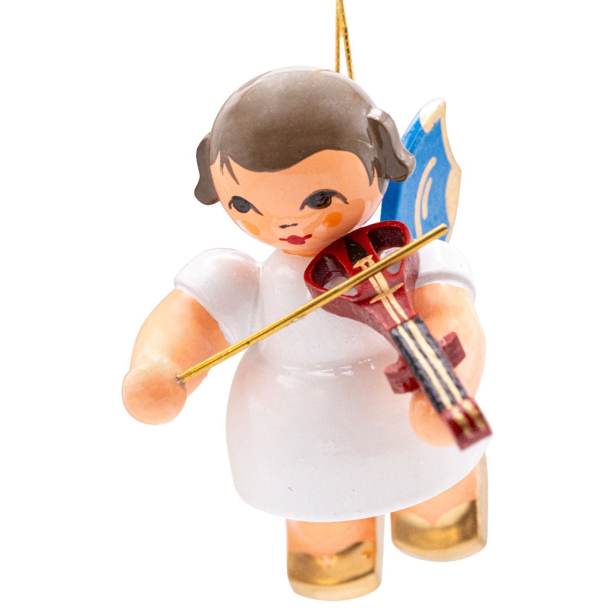 Schwebeengel mit E-Geige, blaue Flügel 6cm