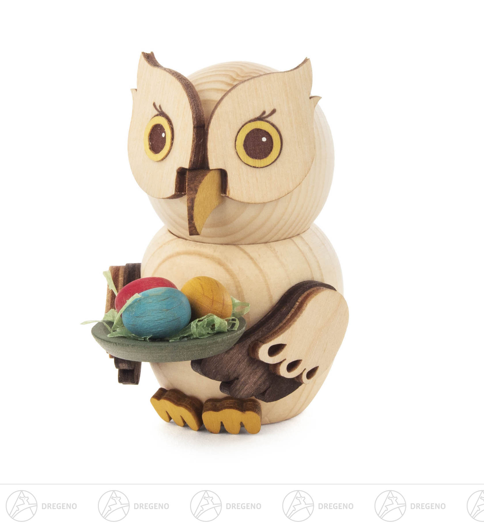 Mini-Eule mit Ostereiern 7cm