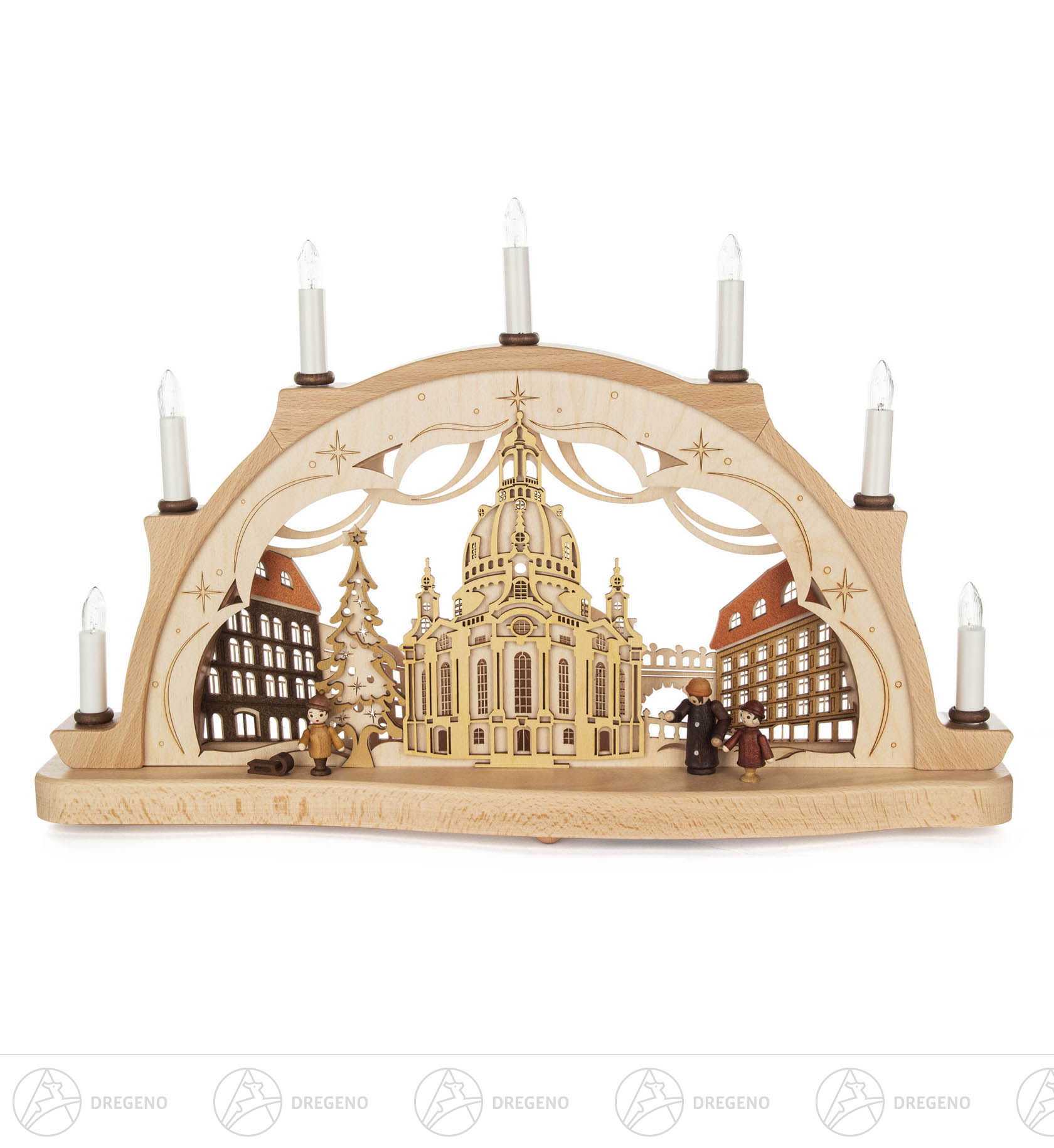 Schwibbogen Dresdner Frauenkirche in 3D Optik mit elektr. Beleuchtung 33x52cm Schwibbogen Dresdner Frauenkirche in 3D Optik mit elektr. Beleuchtung 33x52cm