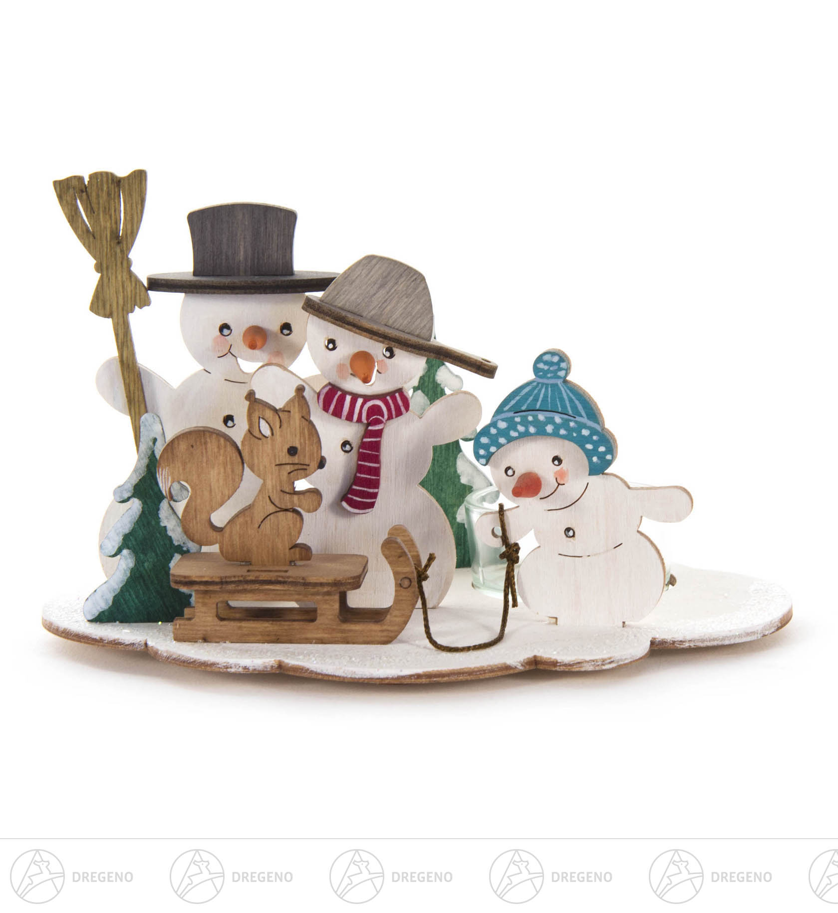 Bastelset Teelichthalter Schneemänner 16x10x10,5cm