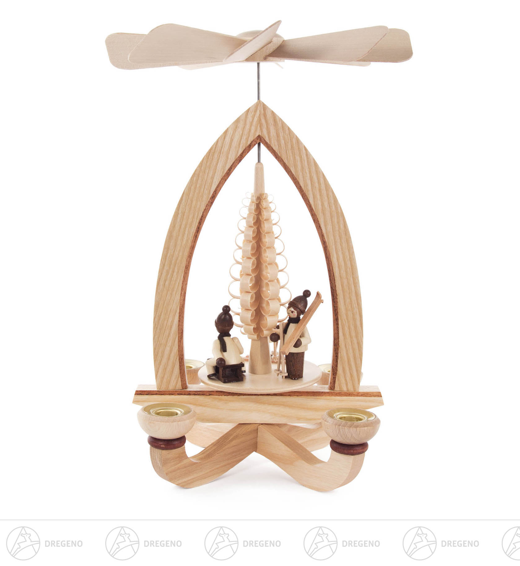 Pyramide mit Winterkindern, für Kerzen d14mm