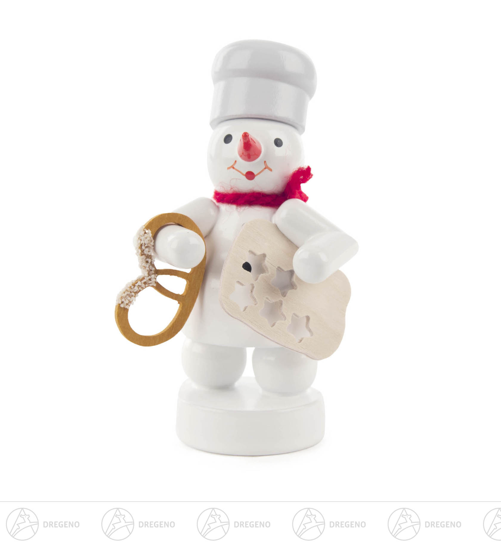 Schneemann Bäcker mit Brezel und Sternenform 8cm
