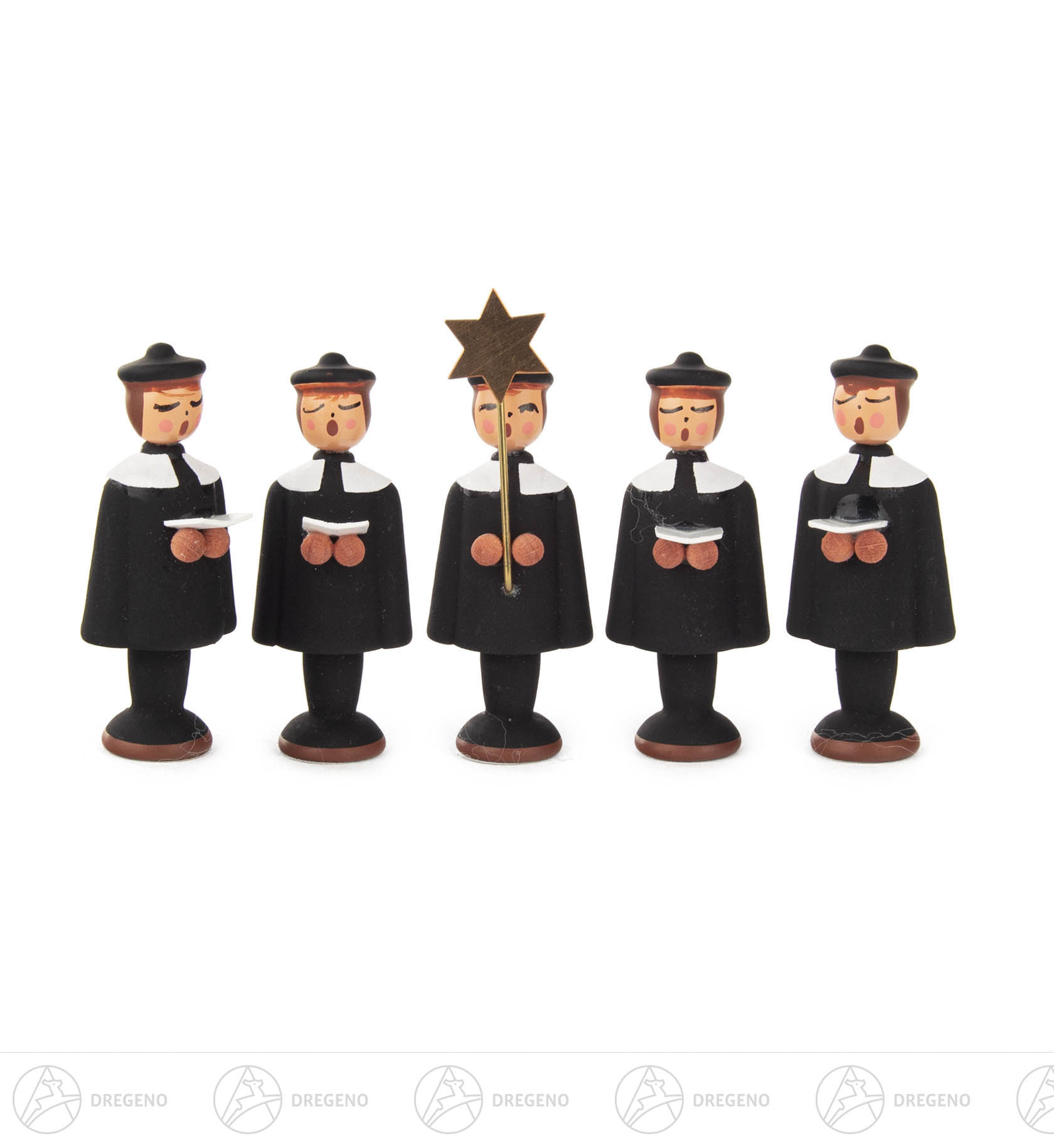 Kurrende schwarz (5) 1 Sternensänger, 4 Sänger 5cm