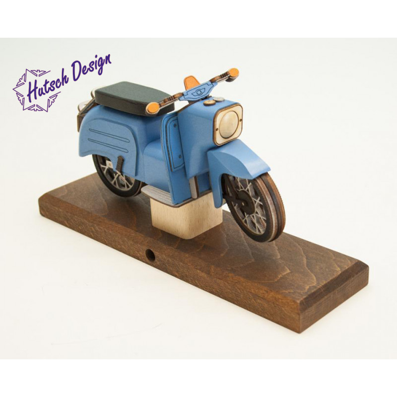 blaue Schwalbe Räuchermoped Simson  28x8x14,5cm