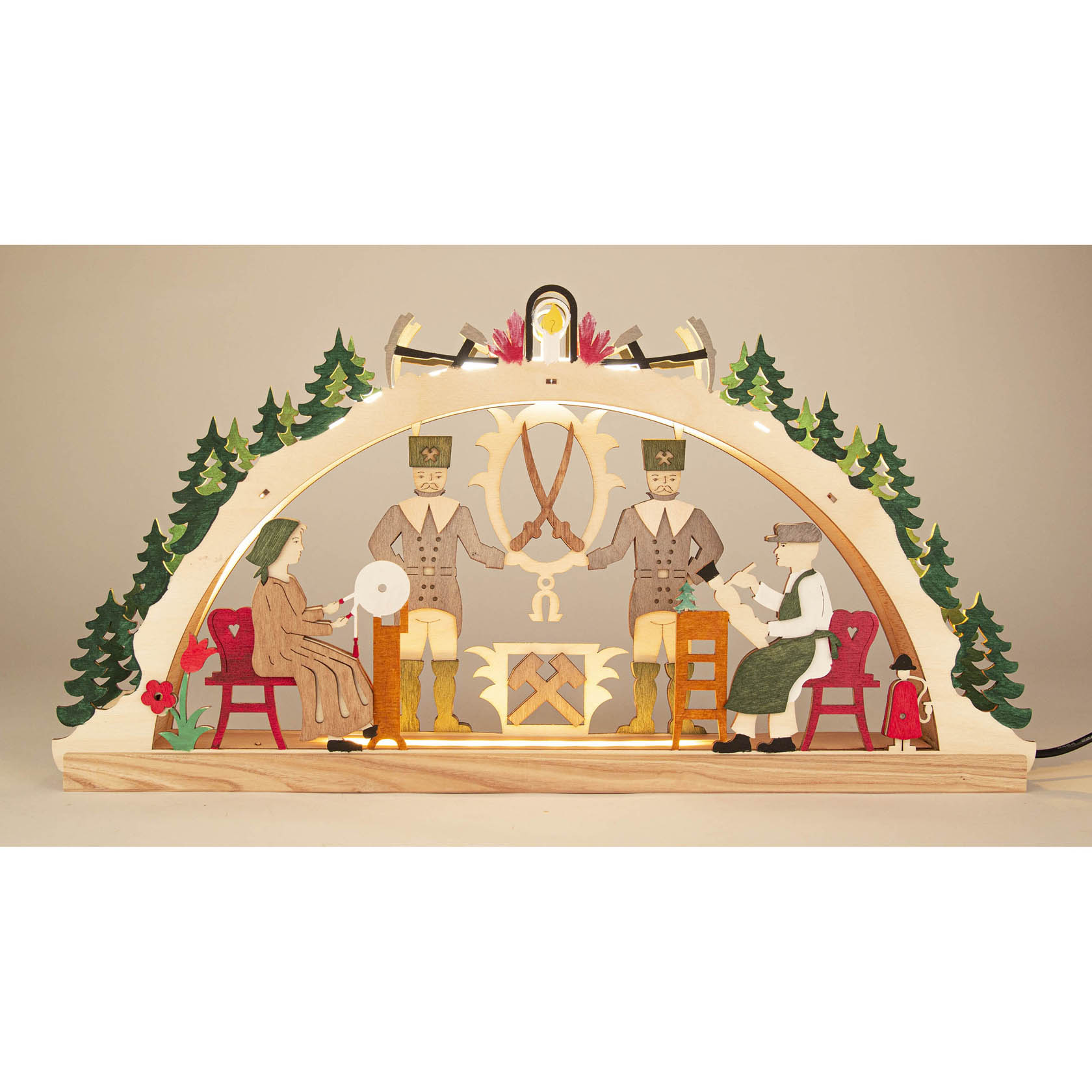 Bastelset Schwibbogen mit LED Band Erzgebirge 20x40cm