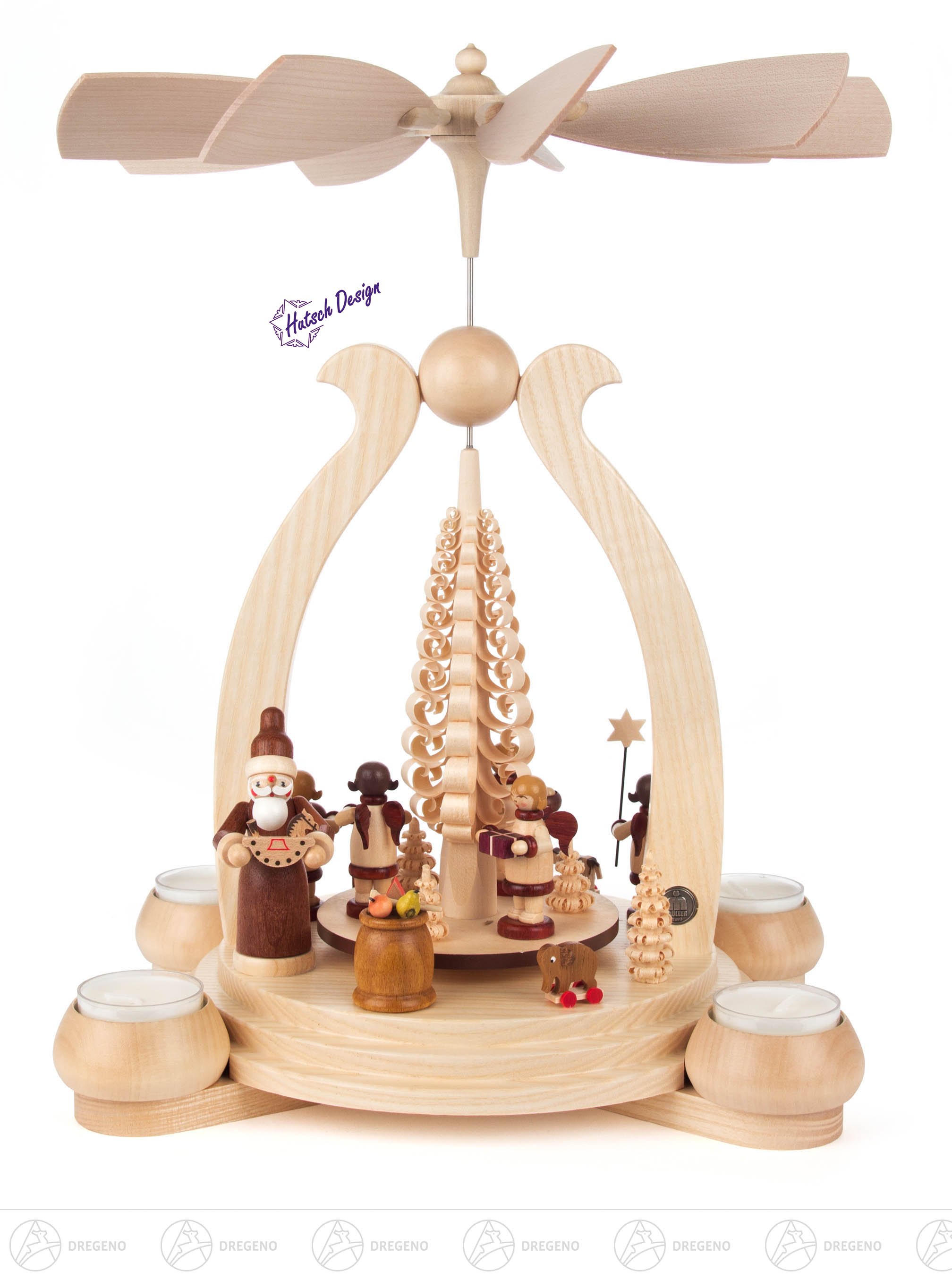 Pyramide mit Bescherung, für Teelichte