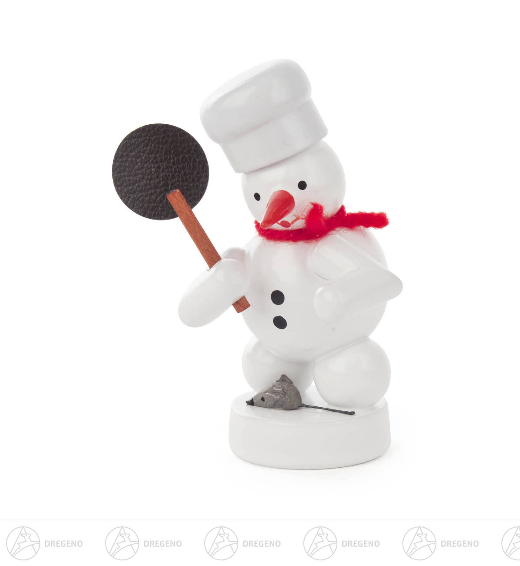 Schneemann Bäcker mit Maus 8cm