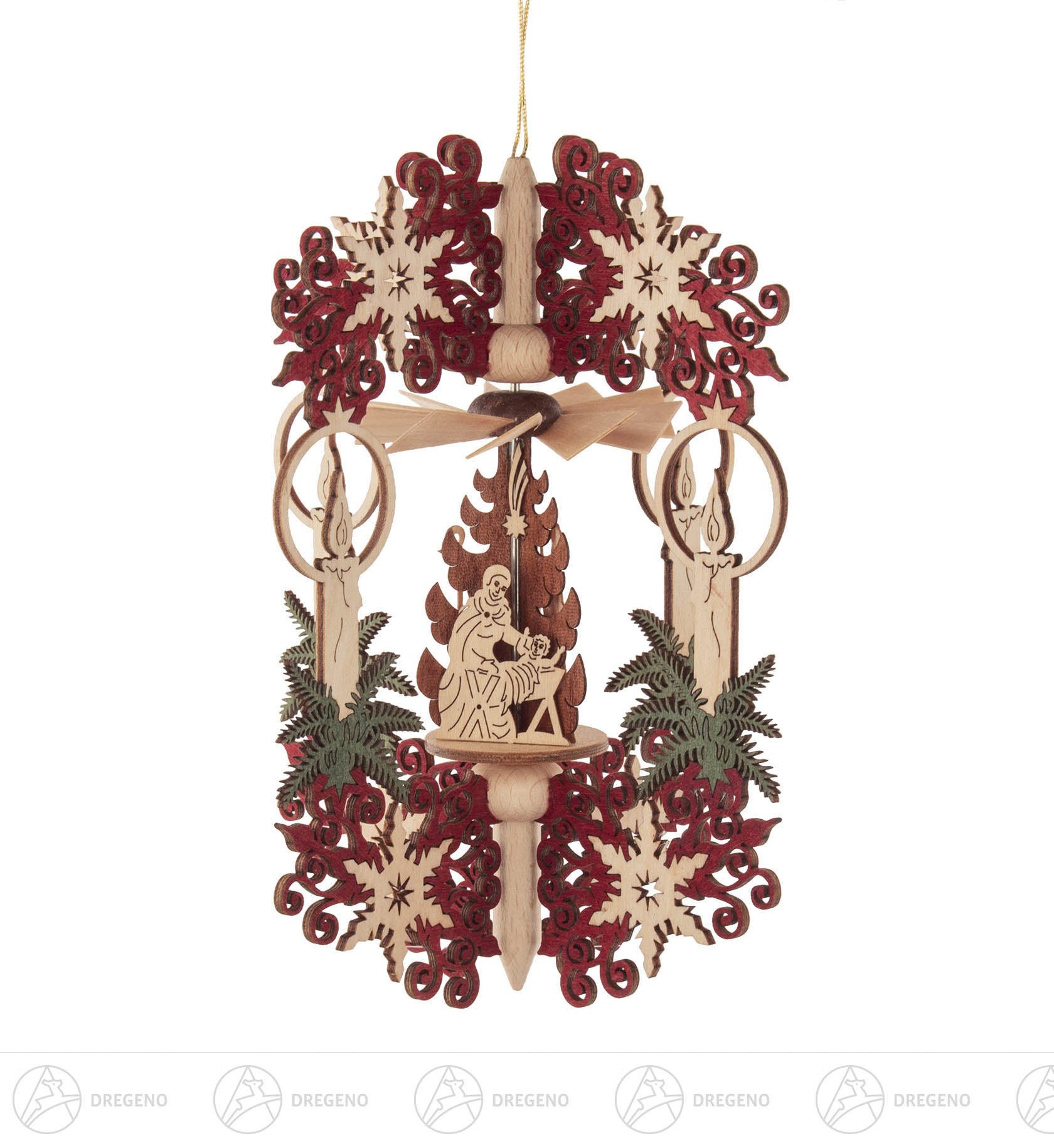 Wärmespiel Kristallkerze Chr.-Geburt 9cm