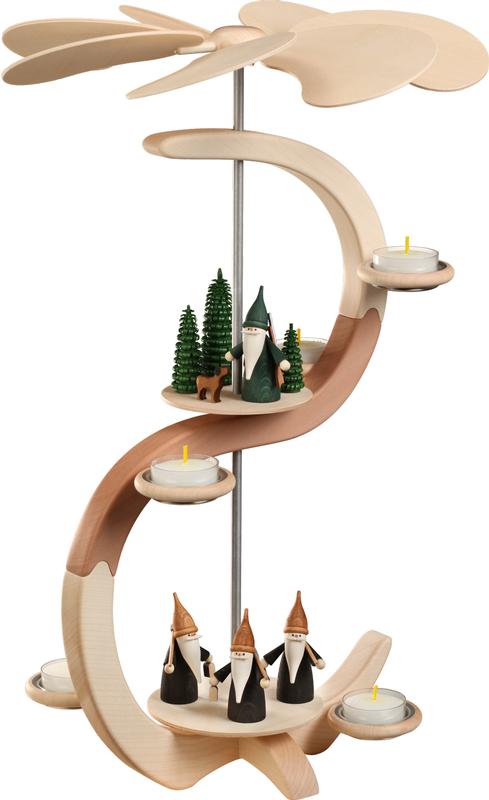 Pyramide S Form 2 Etagen Motive Bergwichtel und Jägerwichtel 46 x28 x28cm Pyramide S Form 2 Etagen Motive Bergwichtel und Jägerwichtel 46 x28 x28cm