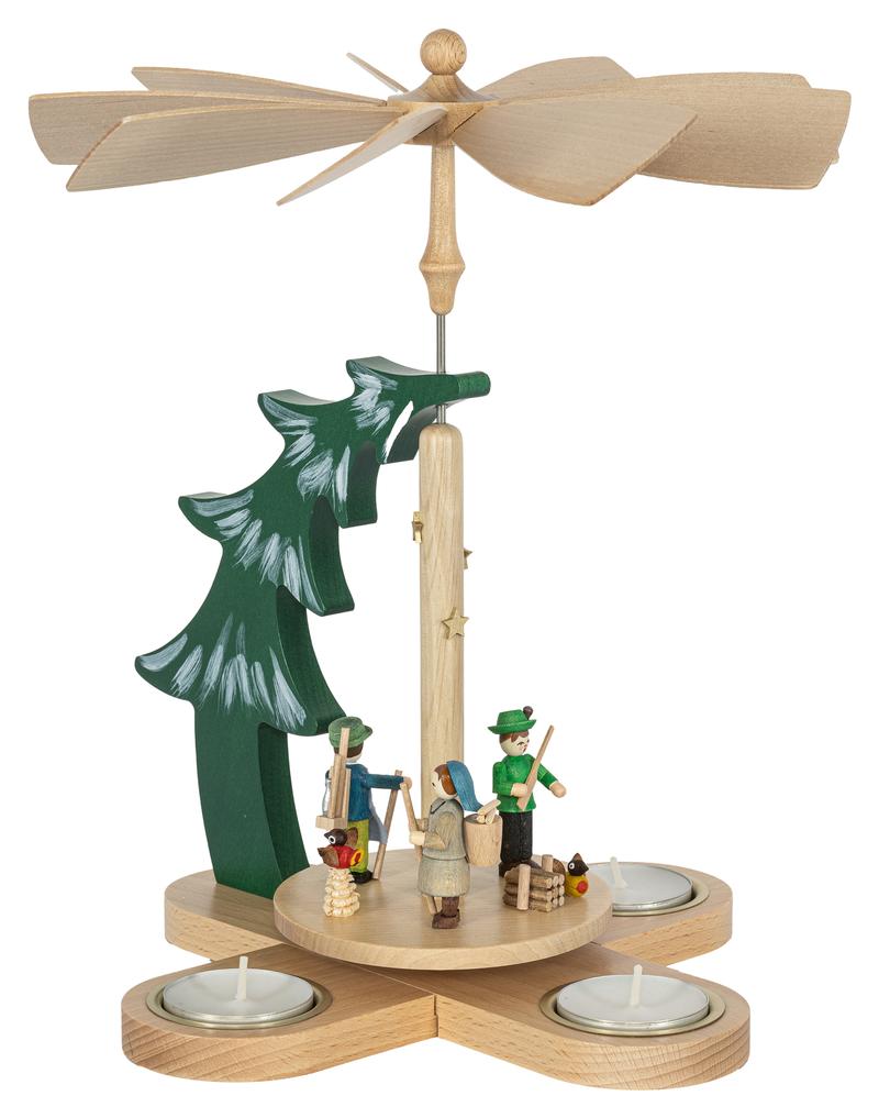 Tannenpyramide Waldleute für Teelichte