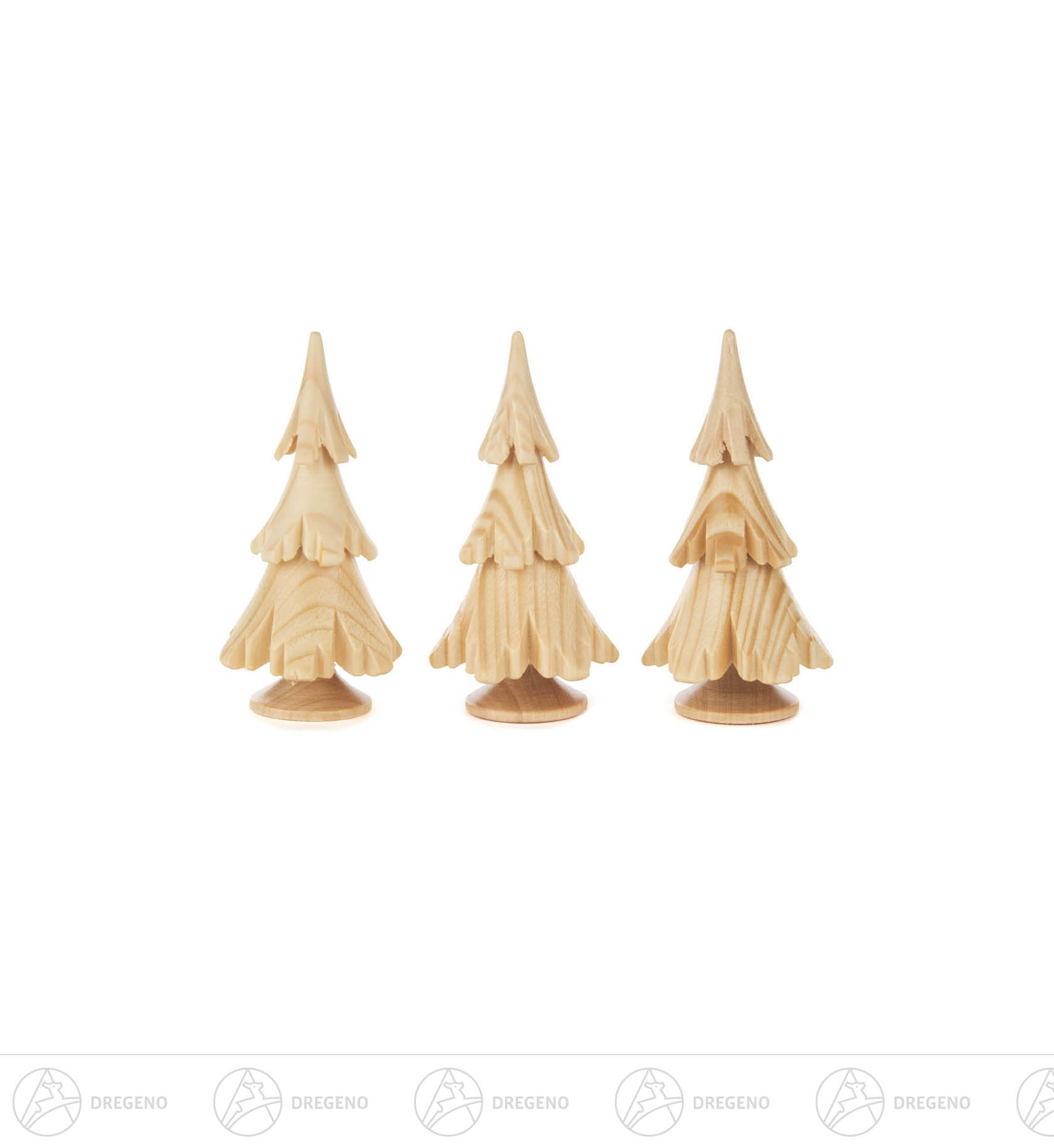 Massivholzbaum natur, 6,5cm (3 Stück)