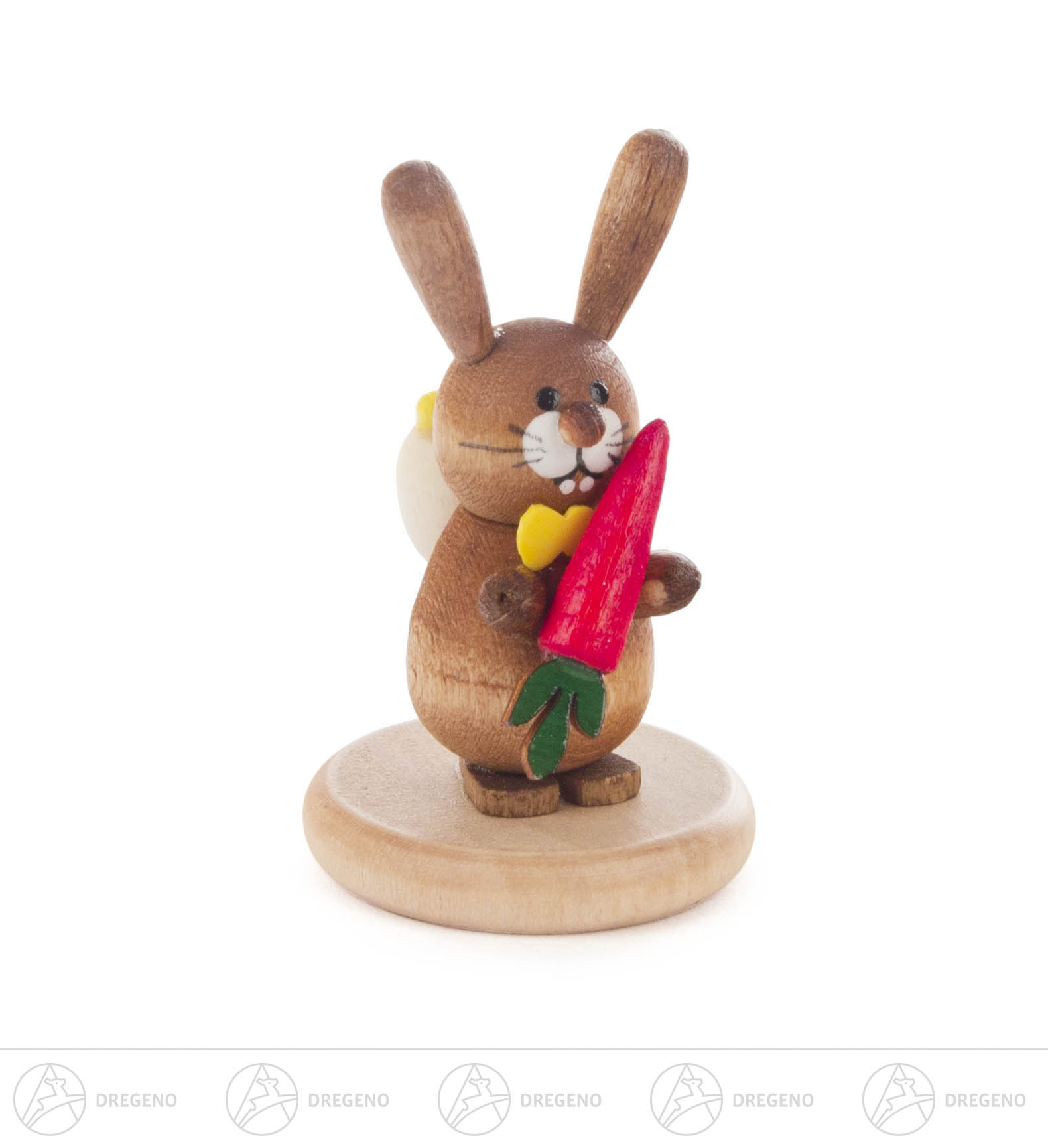 Hase mit Möhre auf Sockel farbig, lasiert 5cm