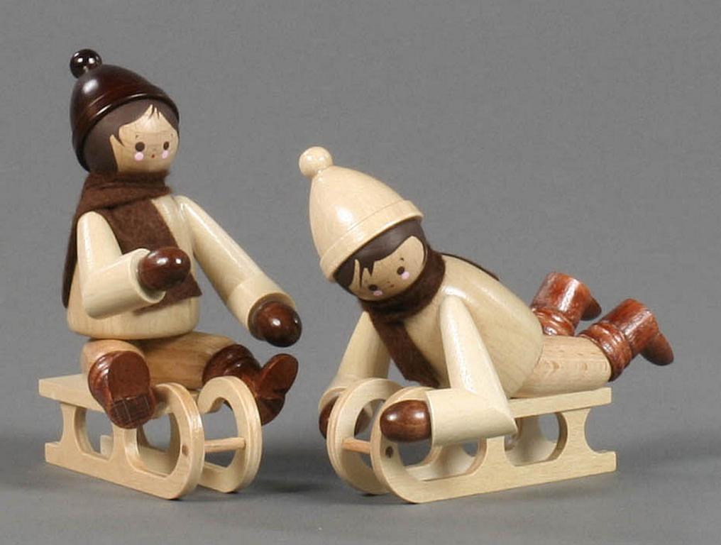 Schlittenkinder groß natur