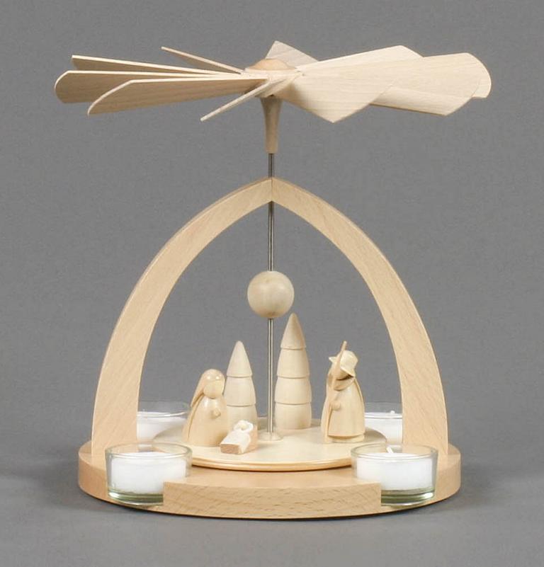 Pyramide mit Christi Geburt, für Teelichte