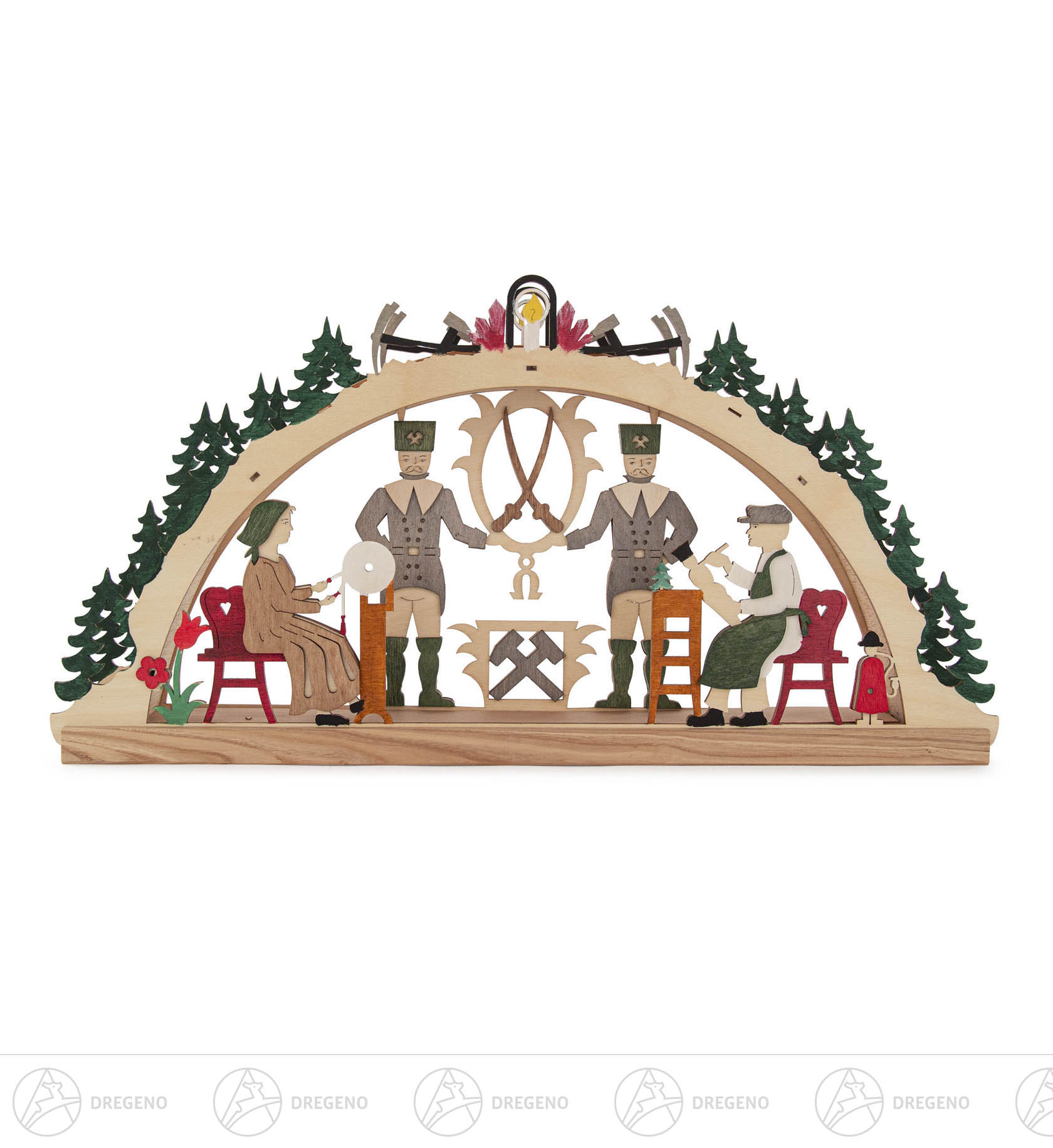 Bastelset Schwibbogen mit LED Band Erzgebirge 20x40cm