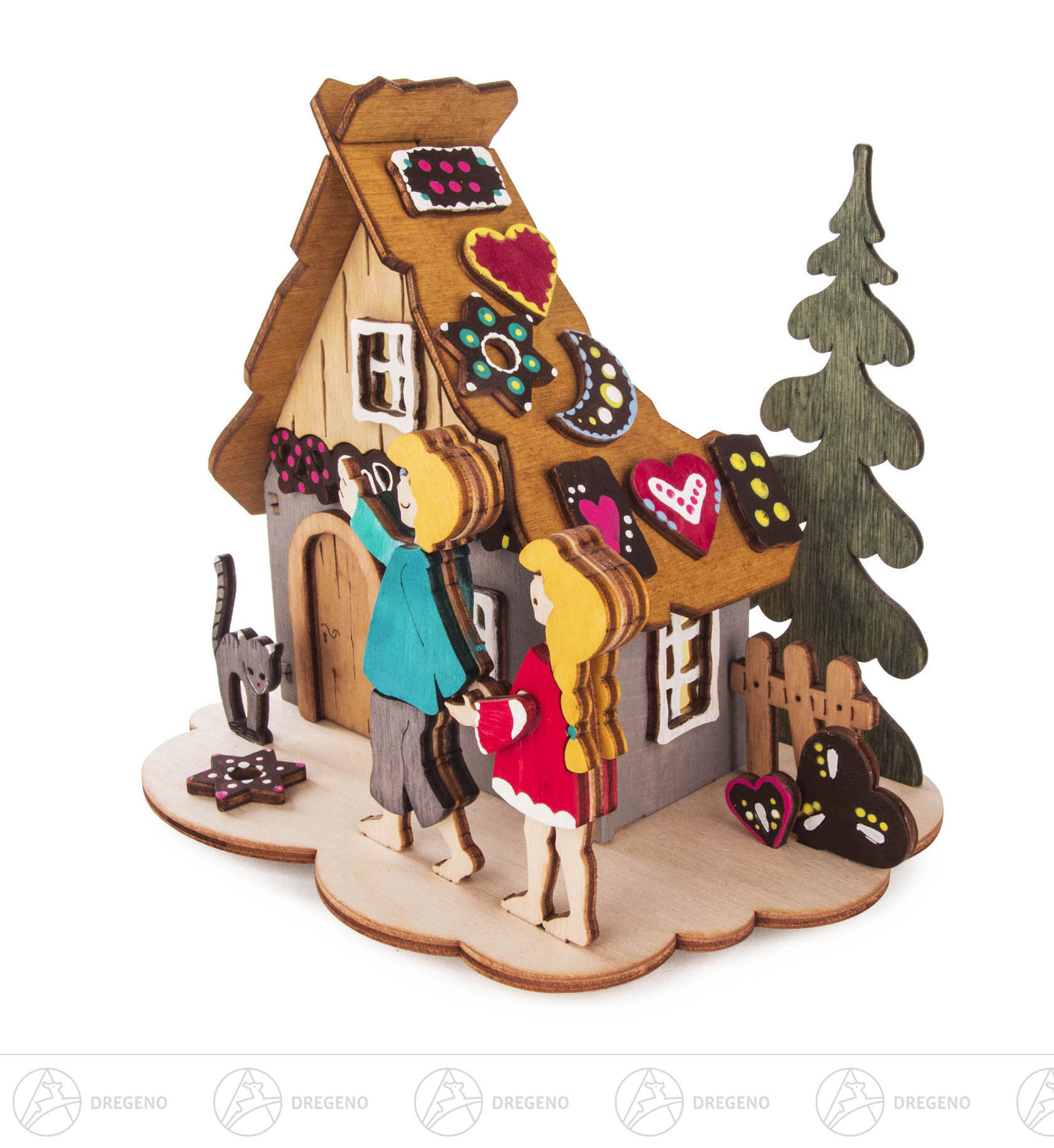 Bastelset Teelichthalter Hänsel und Gretel 12x16cm