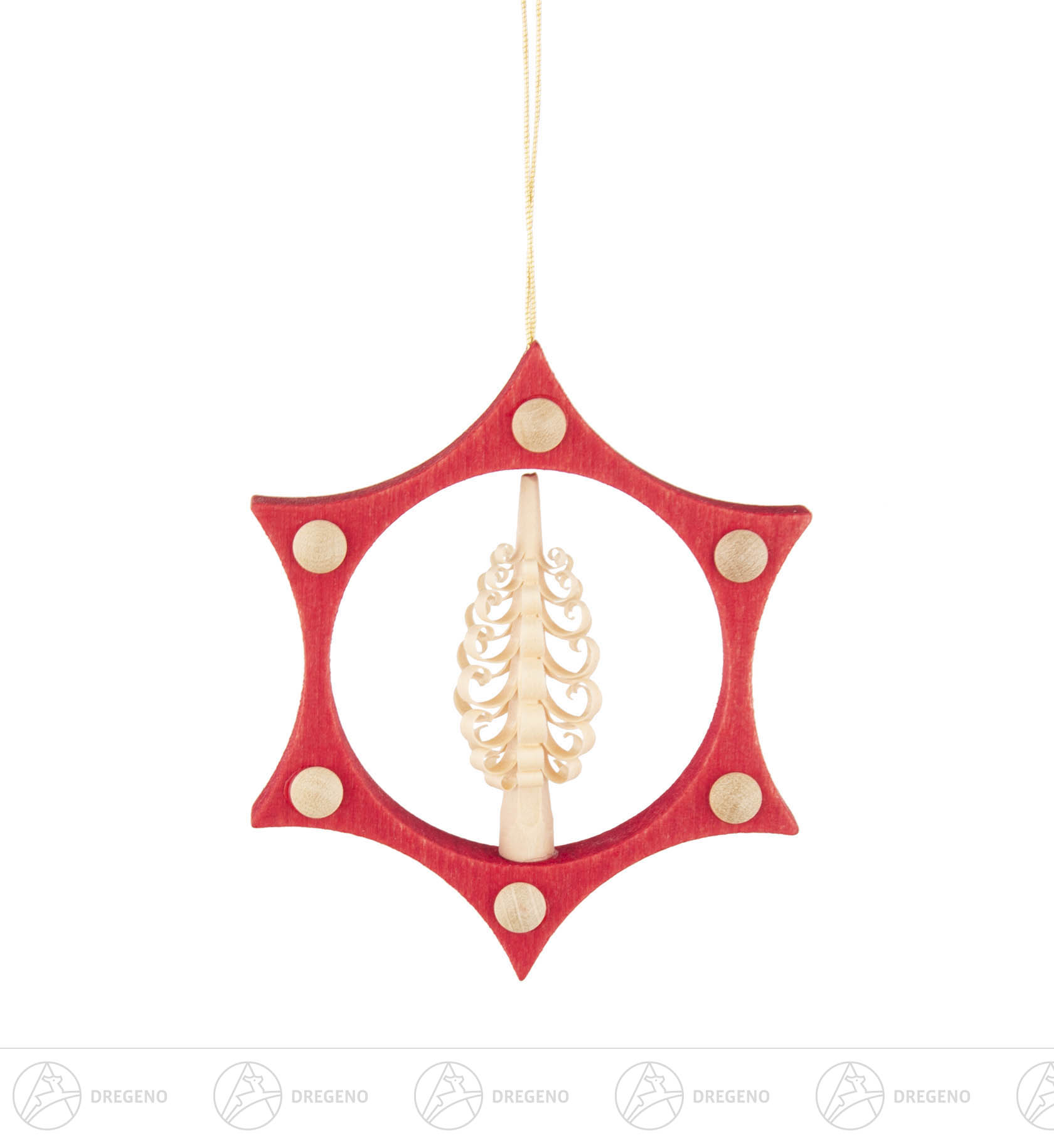 Behang Spanbaum im Ornament rot 8cm