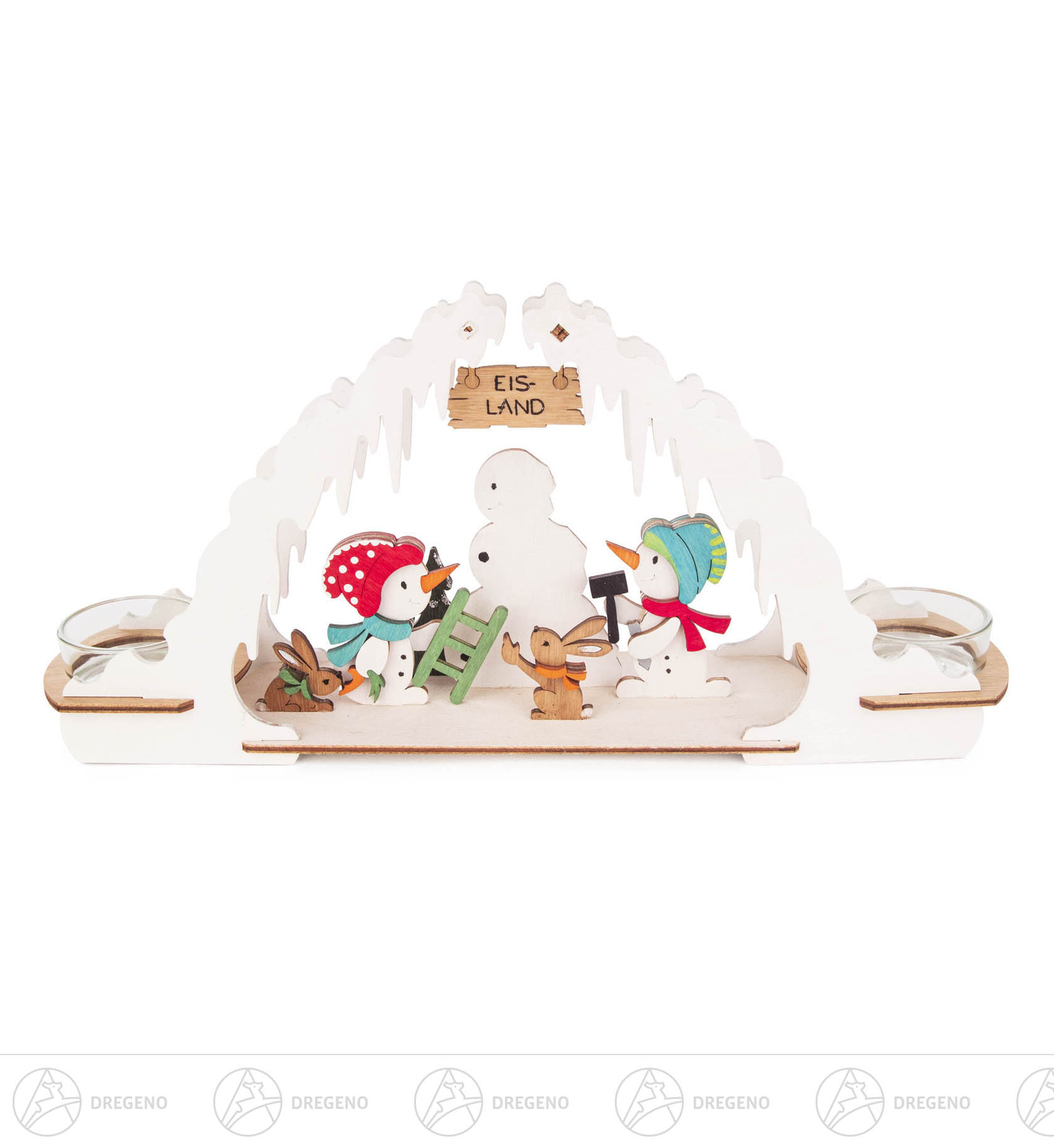Bastelset Teelichtbogen Schneemann 11x16cm
