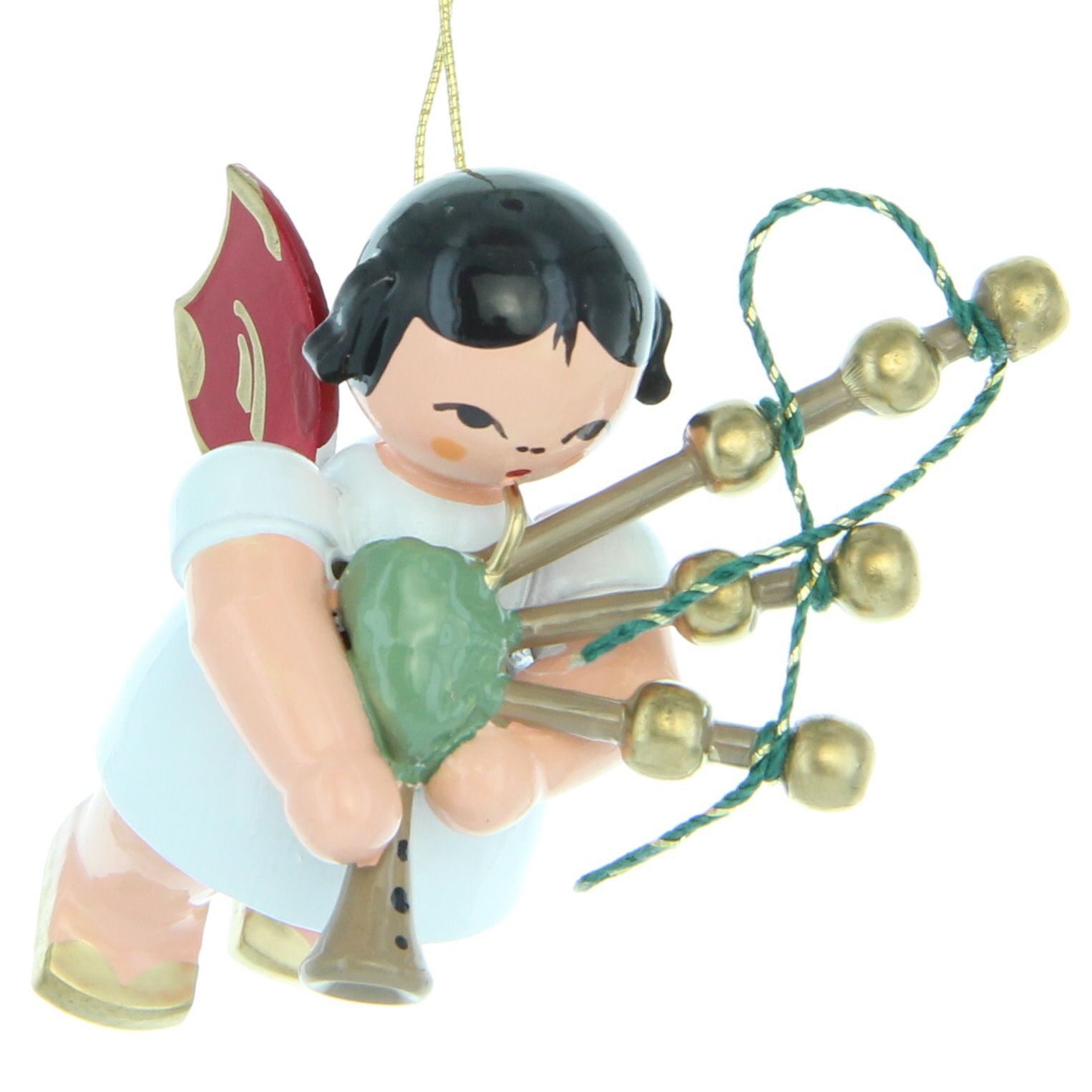 Schwebeengel mit Dudelsack, rote Flügel