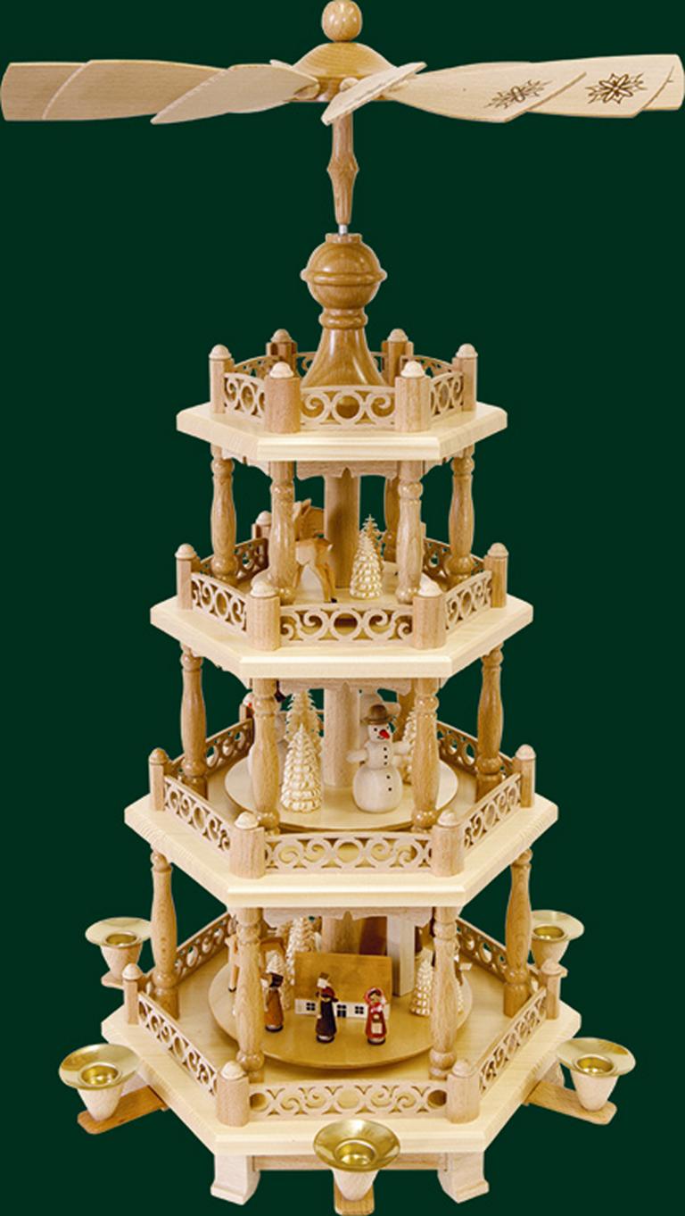 Pyramide 3-st. nat. Barockzaun, Kirchdorf 57 cm Pyramide 3-st. nat. Barockzaun, Kirchdorf 57 cm