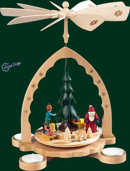 Pyramide Weihnachtswald bunt für Teelichte 27 cm Pyramide Weihnachtswald bunt für Teelichte 27 cm