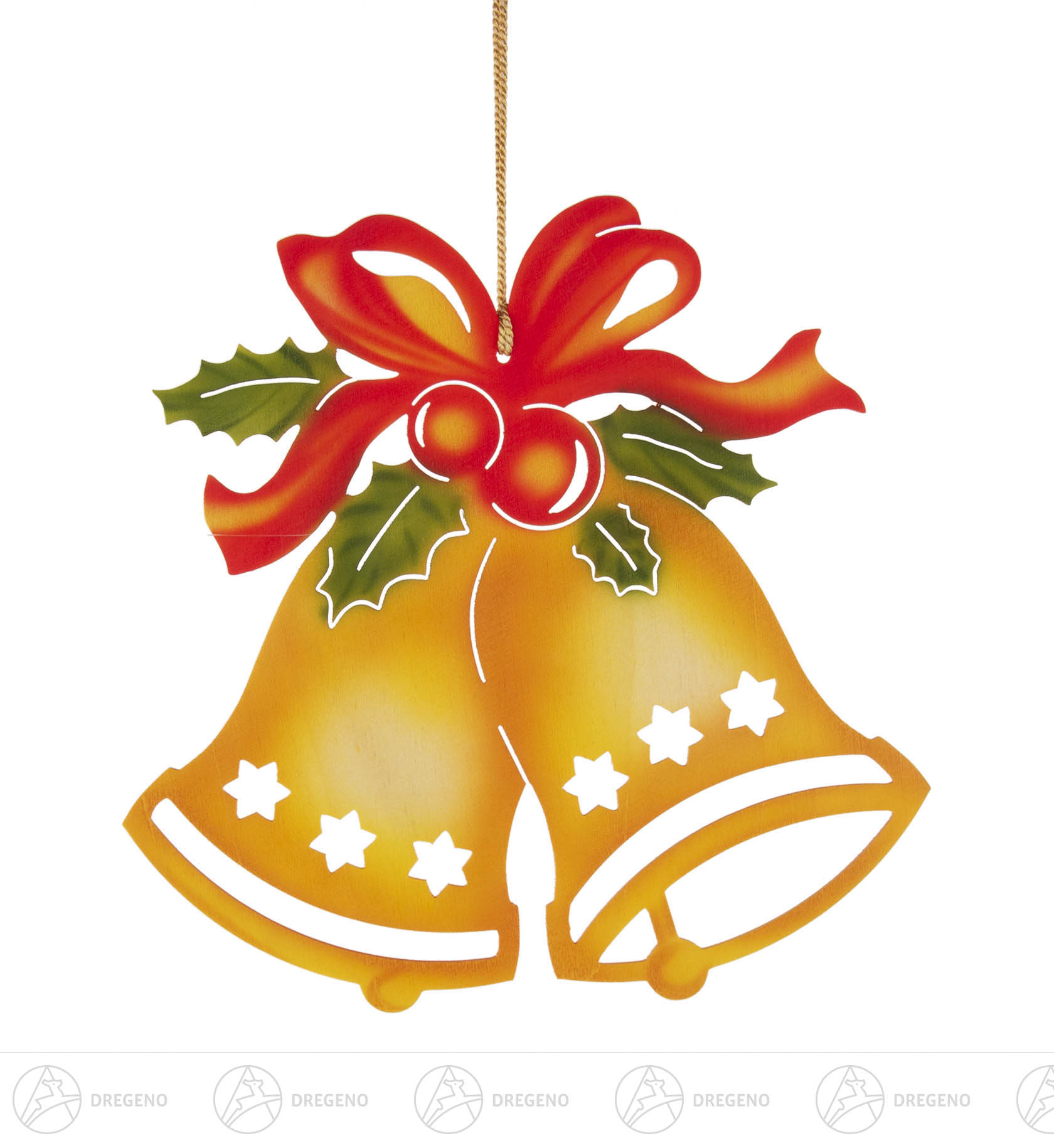 Fensterbild Glocke mit Schleife bunt 23cm