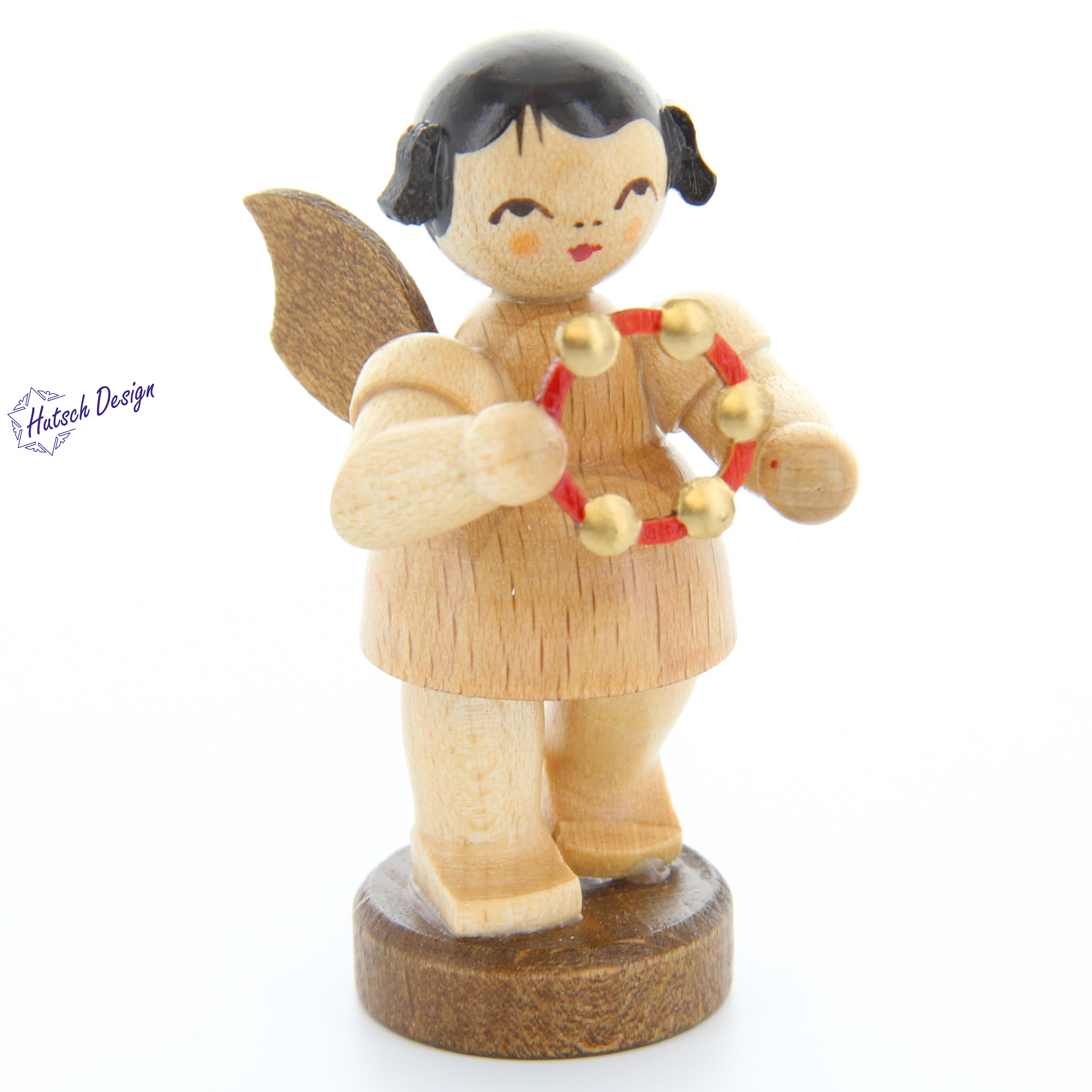 Engel stehend mit Schellenring, natur