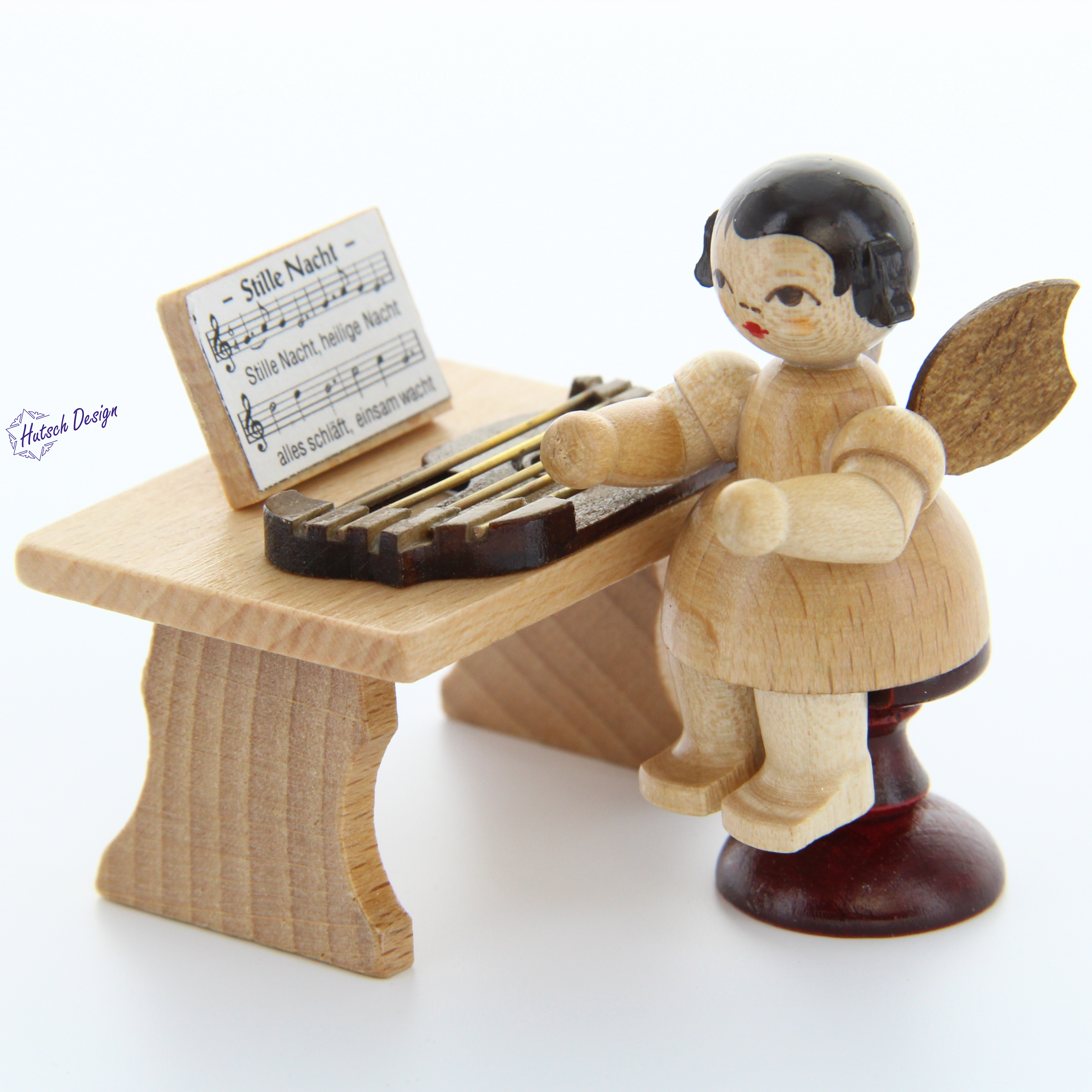 Engel stehend mit Zither, natur