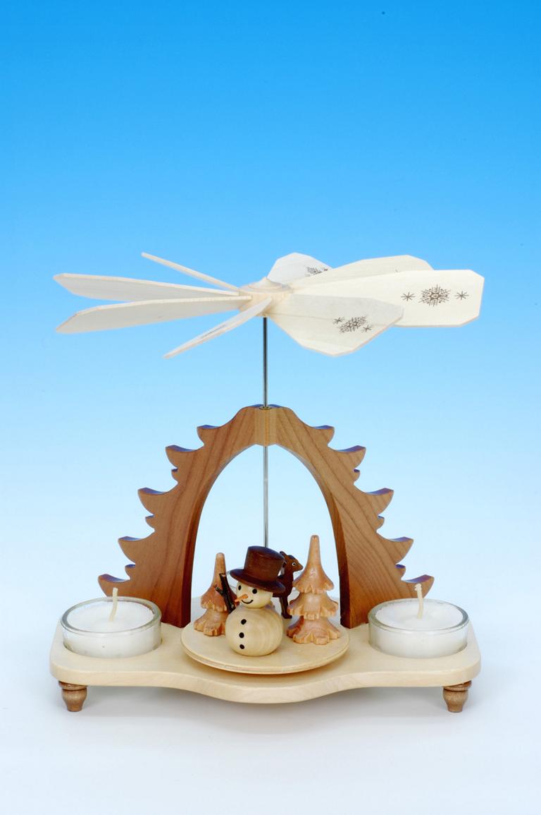 Pyramide Schneemann natur  18,5 cm