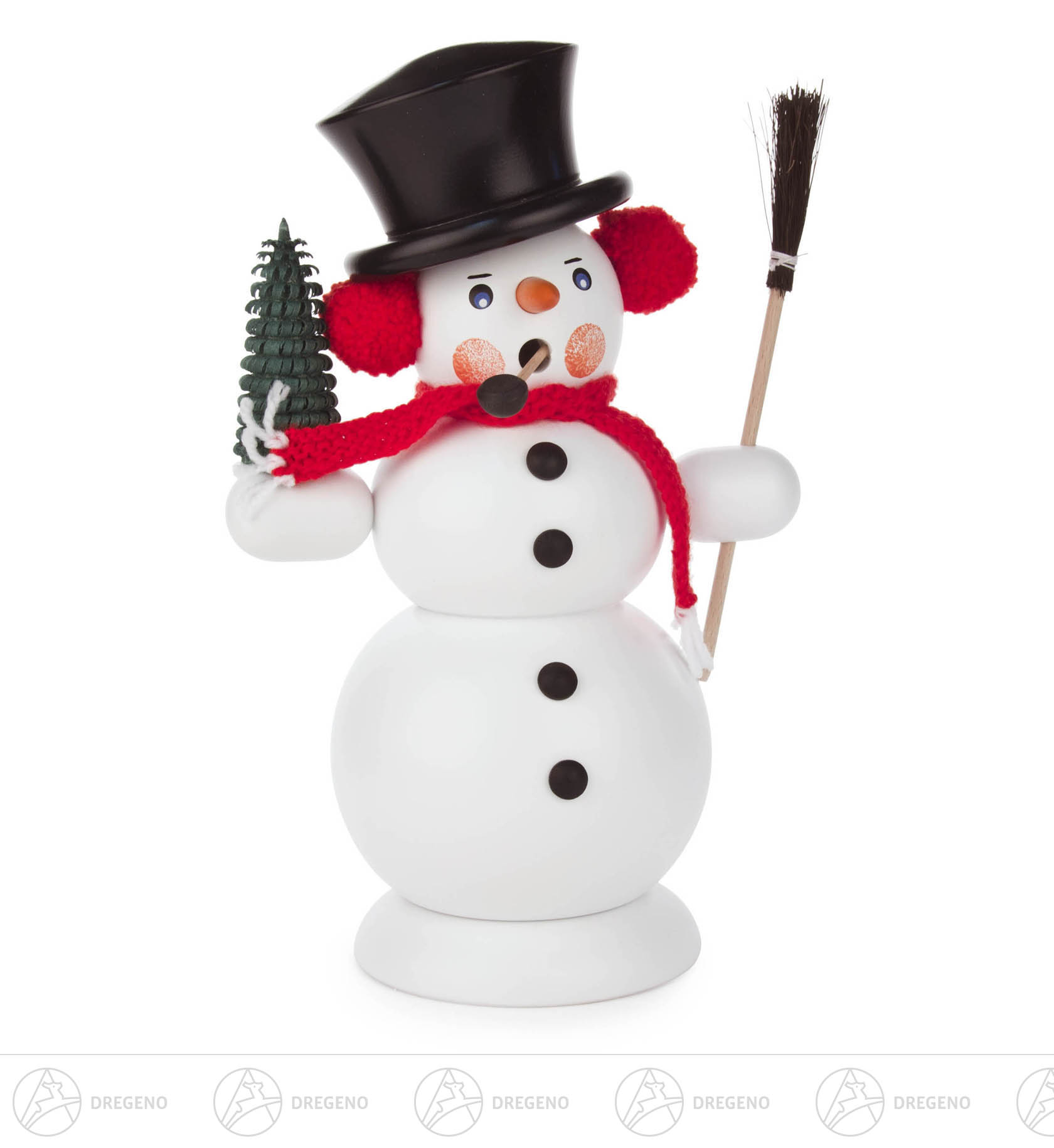 Räuchermann Schneemann mit Besen