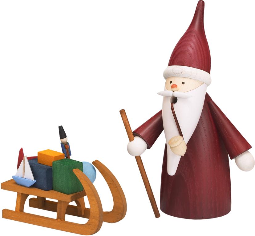 Weihnachtswichtel mit Schlitten 16cm
