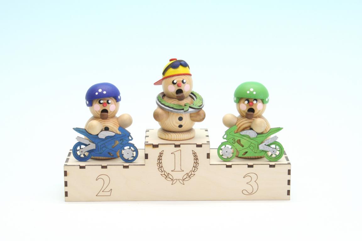 Siegerpodest mit 3 Biker Minis
