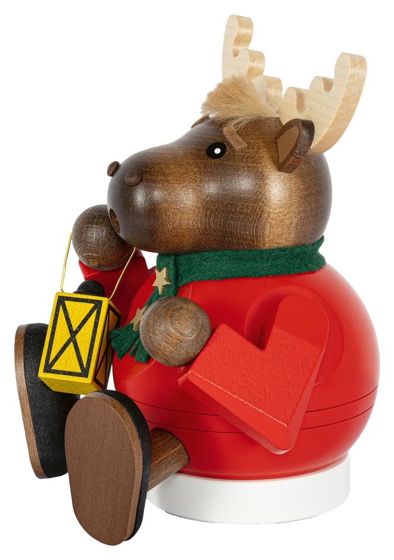 Rauchfigur Elch sitzend 14cm
