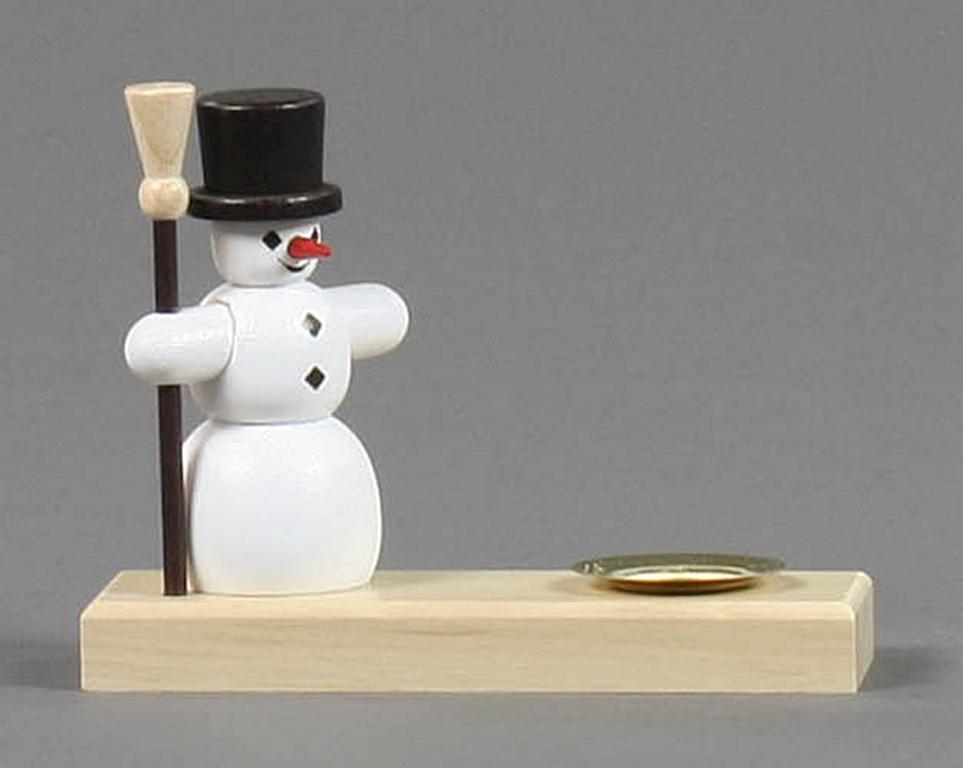 Kerzenhalter mit Schneemann, für Kerze d14mm